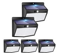 Peasur Lampe Solaire Extérieur 5 pack 3 Modes Projecteur Led Eclairage Avec Detecteur Sans Fil Spot Solaire Exterieur IP65 Etanche Lumiere pour Jardin, Garage