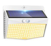 Peasur Lampe Solaire Exterieur Detecteur de Mouvement Lot de 1, LED Lumiere Extérieur avec Détecteur, 3 Modes/etanche Spot Solaire, Eclairage Extérieure pour Jardin Murale Garage, Blanc Chaud