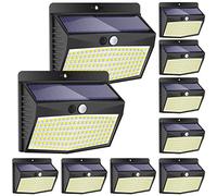 Peasur [Lot de 10 Lampe Solaire Exterieur, 138LED Lumiere Solaire Exterieur avec Detecteur de Mouvement Étanche 3 Modes Eclairage Exterieur Solaire Spot Led Sans Fil pour Jardin,Terrasse,Garage