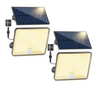 Peasur Lot de 2 Lampe Solaire Extérieur Détecteur de Mouvement, 348LED/ 3 Modes/Lumiere Solaire Jardin, Étanche IP65 eclairage Solaire avec Câble de 5M pour Garage Cour Allée