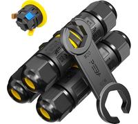 PEBA® Connecteurs de Câbles Étanches IP68 - Boîte de jonction 3 Fils - Raccord extérieur étanche pour jardin - Dérivation de câble Ø4-12mm - Boîtier électrique extérieur étanche et sécurisé,3 pièce