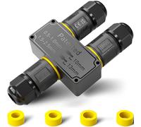 PEBA Connecteurs de Câbles Étanches IP68 - Boîte de jonction 3 voies - 3 Fils - Raccord extérieur étanche pour jardin - Dérivation de câble Ø4-12mm - Boîtier électrique extérieur étanche et sécurisé