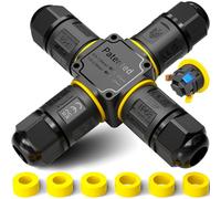 PEBA® Connecteurs de Câbles Étanches IP68 - Boîte de jonction 4 voies - 3 Fils - Raccord extérieur étanche pour jardin - Dérivation de câble Ø4-12mm - Boîtier électrique extérieur étanche et sécurisé