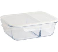 Boîte alimentaire PEBBLY en verre rectangulaire compartiment