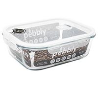 Pebbly - Boite de Conservation en Verre - Rectangulaire - 2250 ml - Pour Cuire, Conserver, Transporter et Réchauffer - 100% Hermétique