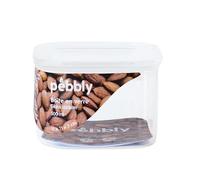 Pebbly - Boîte de Conservation Haute et Carrée en Verre avec Couvercle en Verre - Un Rangement Optimisé pour une Cuisine Organisée, Protégez vos Aliments Secs tout en Limitant le Gaspillage