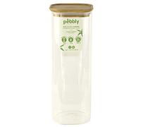 Pebbly – Boîte de conservation carrée en verre et bambou 2,2 L