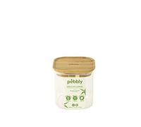 Pebbly – Boîte de conservation carrée en verre et bambou – 800 ml