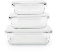 Pebbly Boîte hermétique rectangulaire en verre - lot de 3