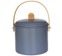 Pebbly Seau à compost d'intérieur 7 L métal ardoise et bambou filtre à charbon