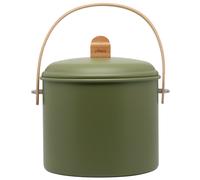 Seau compost d´intérieur 7L métal vert et bambou avec filtre charbon