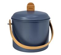 Pebbly Composteur NBA313 3,5 l, ardoise, acier / bambou, Pebby
