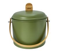 Pebbly Composteur NBA313 3,5 l, olive, acier / bambou, Pebby