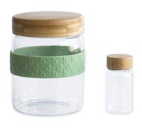 Pebbly Lunchbox PKV-031, set de 2 pc, verre / bambou, Pebby