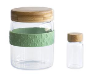 Pebbly Lunchbox PKV-031, set de 2 pc, verre / bambou, Pebby