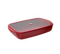 Plat à four rectangulaire et couvercle en verre 3.6l Pebbly