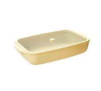 Plat à four rectangulaire en verre borosilicate avec couvercle Crème 3,6 L Pebbly