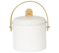 Pebbly Composteur NBA202 – 3,5 l, beige, acier et bambou