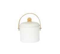Pebbly Composteur NBA202 – 3,5 l, beige, acier et bambou