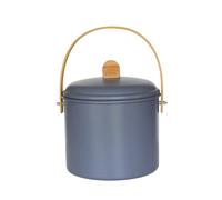 Pebbly Seau à compost d'intérieur 7 L métal ardoise et bambou filtre à charbon