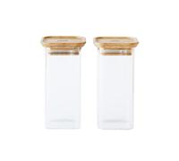 Boite de conservation carrée en verre Pebbly 320 ml - Les 2