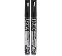 PEBEO 201355 Marqueur acrylique Pointe ronde 0,7mm Noir précieux (Lot de 2)