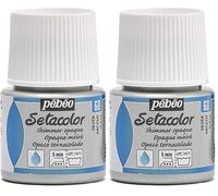 Pebeo 295060 Setacolor Opaque 1 Flacon Argent Moiré 45 ML (Lot de 2)