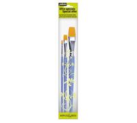 Set de 3 pinceaux plats polyamide dorés Beige G