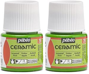 PEBEO 3253116 peinture a froid céramique flacon de 45ml vert clair (Lot de 2)