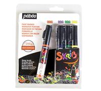 Pébéo 371102 Set Skrib Paint 4 Marqueurs Acrylique Peinture Multicolore 18,3 x 2,1 x 14,3 cm