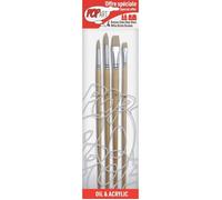 PEBEO 4 Pinceaux avec Fibres en Soie Beau Blanc