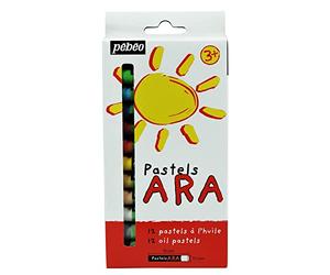 Pebeo 41781 Crayon Pastel Huile Longueur 67 mm Mine Diamètre 10 mm Étui Carton de 12 Couleurs Assorties