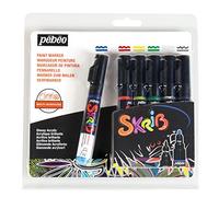 PEBEO 65274 Marqueurs Peinture Skrib Acrylique Brillante Classique Multi Surfaces Pointe 0,7/4mm Set 6 U Blanc