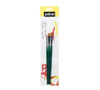 Pébéo 829299 Eveil Artistique Pochette de 3 Pinceaux de N° 4/8/12 Rond Synthétique