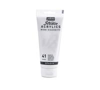 Pébéo Peinture acrylique Studio – Haute viscosité – Blanc vif 100 ml – Satiné