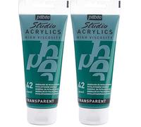 PEBEO 837042 Studio Acrylique Tube Emeraude de Phatolcyanine 100 ml (Lot de 2)