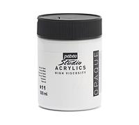 Pébéo - Acrylique Fine Studio Acrylics - Peinture Acrylique Blanc - Blanc de Titane - 500 ml
