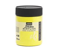 Pébéo - Acrylique Fine Studio Acrylics - Peinture Acrylique Jaune - Jaune Cadmium Citron Imitation - 500 ml 171022