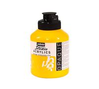Pébéo - Acrylique Fine Studio Acrylics - Peinture Acrylique Jaune - Jaune Cadmium Moyen Imitation - 500 ml