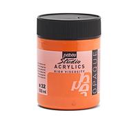 Peinture Acrylique - Orange Cadmium - 32 - Pébéo Studio - Pot De 500ml