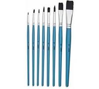 Pebeo Artist - Lot de pinceaux - 8 parties - rond, plat - taille : 1, 2, 4, 6, 8, 12, 18