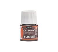 PEBEO - Ceramic - Couleur Opaque pour Terre Cuite, Céramique et Faïence - Effet Brillant - Finition Laquée - Flacon 45 brun, Brun Rouge 025-018