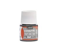 Pébéo - Ceramic - Couleur Opaque pour Terre Cuite, Céramique et Faïence - Effet Brillant - Finition Laquée - Flacon 45 ml, Metallise 025-013