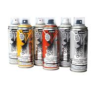 Pébéo - decoSpray - Peinture Acrylique en Spray - Décoration Multi Supports en Intérieur et Extérieur - Base Eau, Faible Odeur - 200 ml - Assortiment de 6 Sprays - Tons Métal, Nacrés et Pailletés