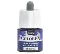 Pébéo - Encre Colorex 45 ML Bleu Nuit - Colorex Encre Aquarelle Pébéo - Encre bleu Rendu Velouté - Encre Dessin Multi-outil Tous Supports - 45 ML - Bleu Nuit