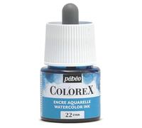 Pébéo - Encre Colorex 45 ML Cyan - Colorex Encre Aquarelle Pébéo - Encre bleu Rendu Velouté - Encre Dessin Multi-outil Tous Supports - 45 ML - Cyan