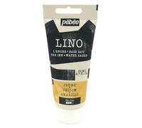 Pébéo Encre Linogravure JAUNE 80 ml - Encre Lino à l’Eau Ultra Pigmentée et Opaque, Impression sur Linoléum et Papier, Nettoyage Facile