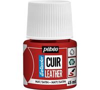 Pébéo Flacon 45ml Peinture Acrylique Setacolor Spécial Cuir Rouge Intense
