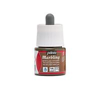 PEBEO - Flacon Marbling 45ml Sienne - Peinture à Effet Marbré Peinture Sienne Finition Brillante - Marbling sur Supports Clairs et Poreux - 45ml - Sienne