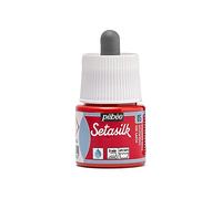 PEBEO - Flacon Setasilk Rouge 45 ML - Peinture sur Soie - Flacon Bouchon Pipette de 45 ML - Couleur Rouge Coquelicot